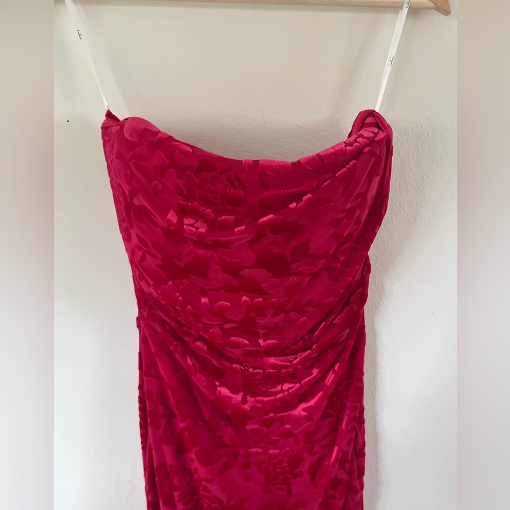 Lulus Fabulous Darling Fuchsia Burnout Velvet Str… - image 5